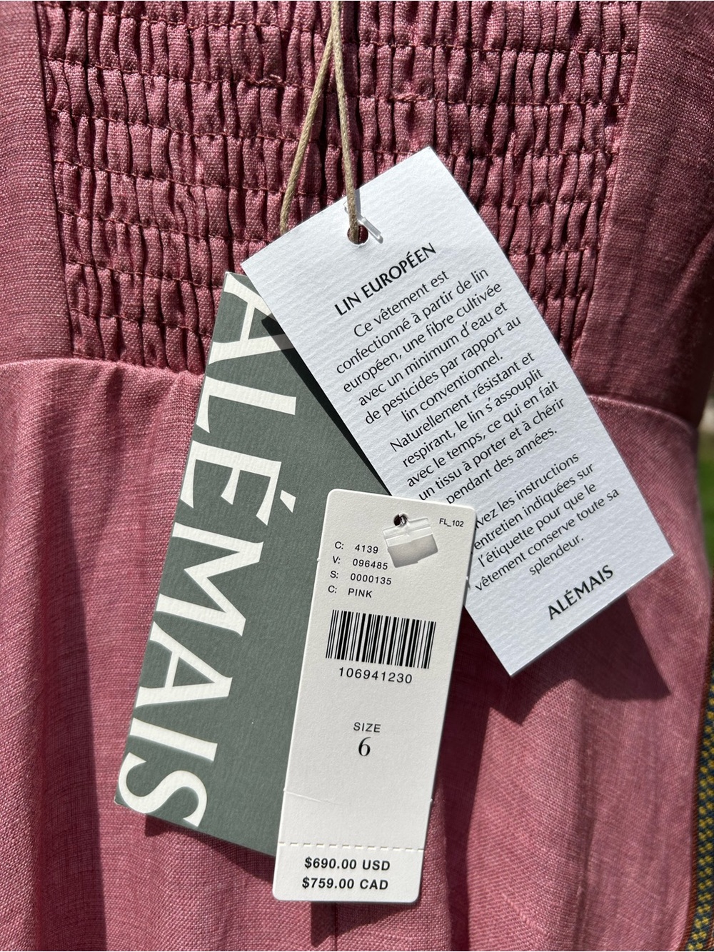 NWT🌷Alemais Zuri Linen Ballet Midi Sundress - Picture 16 of 16